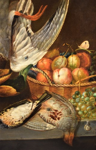 Jean-Baptiste Oudry "Nature Morte de gibier avec corbeille de fruits" - Louis XV